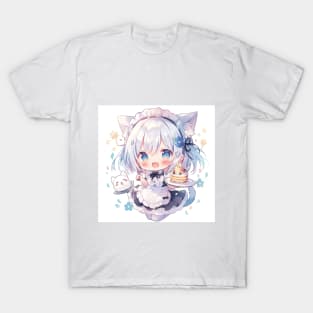 Chibi cute cat girl maid T-Shirt